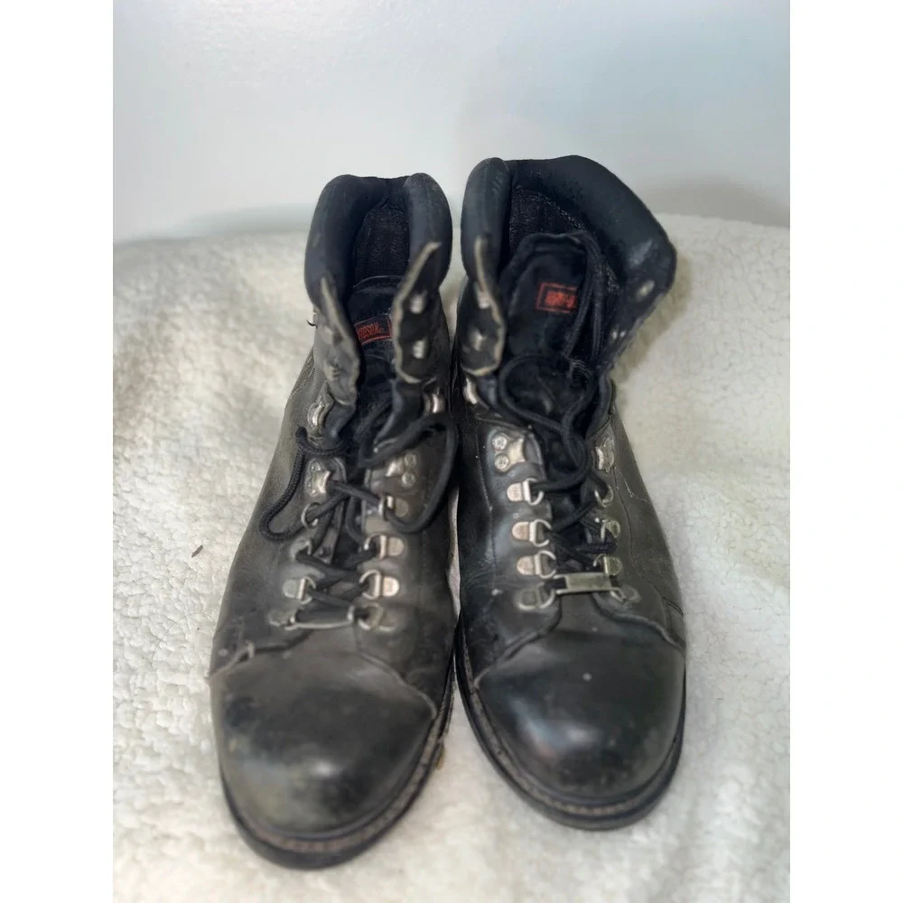 Harley Davidson Mens Black Leather Motorcycle Boots Lace Up Mid Calf size 11 1/2